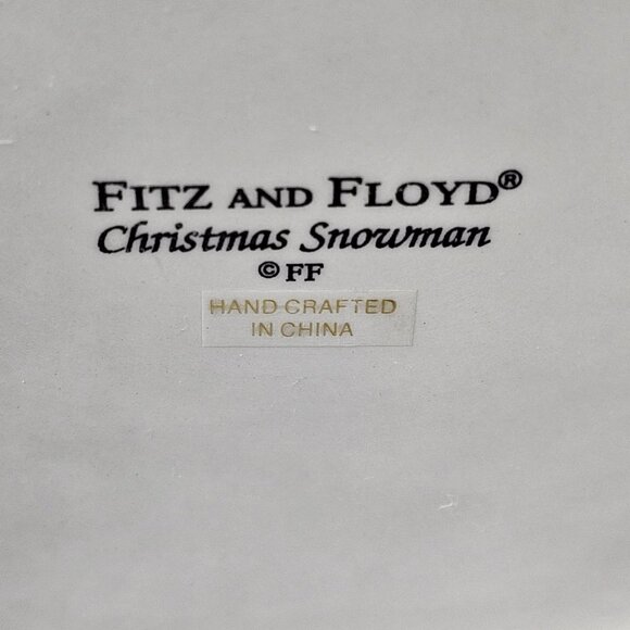 Fitz and Floyd Holiday Snowman Cookie/Candy Lidded Ceramic Jar - Picture 7 of 10